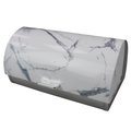 Hds Trading Marble Like Roll Top Lid Steel Bread Box, White ZOR96011